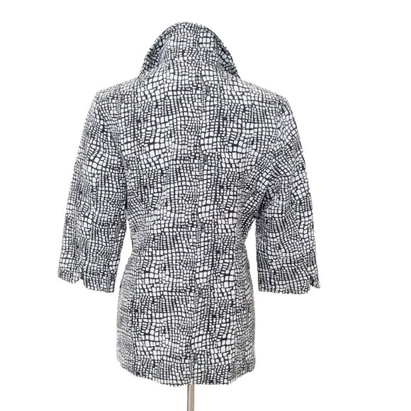 Chico's Black & White Cotton Blazer Jacket Size 1 (Women's 8 or M) NWOT - Picture 3 of 7